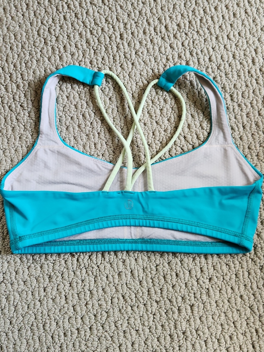 Lululemon Free To Be Bra 6 Blue Tropics Clear Mint - Picture 2 of 3